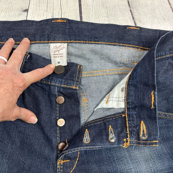 VTG Y2K True Religion Button Fly‎ Bootcut Woman’s Denim Jeans Leather Patch 36 - Picture 13 of 14